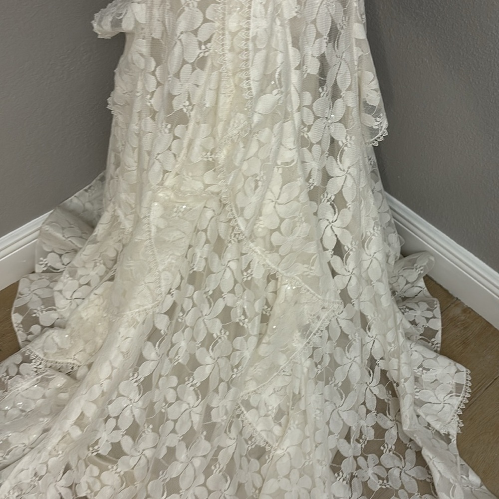 Isabella Talya Wedding Dress Boho size 2 to 4 long sleeves lace - Picture 7 of 16